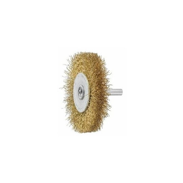 Holex Wheel Brush with Shank, 0.25 mm Brass-Coated Steel Wire, Size: 70X10 574325 70X10 - main